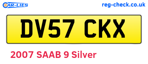 DV57CKX are the vehicle registration plates.