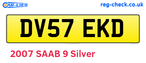 DV57EKD are the vehicle registration plates.