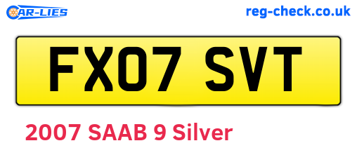 FX07SVT are the vehicle registration plates.