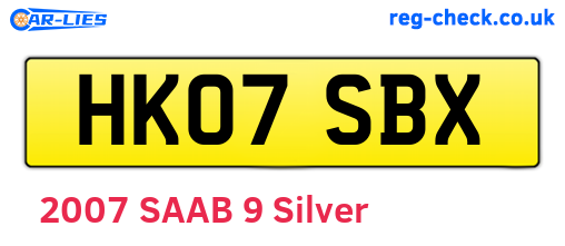 HK07SBX are the vehicle registration plates.