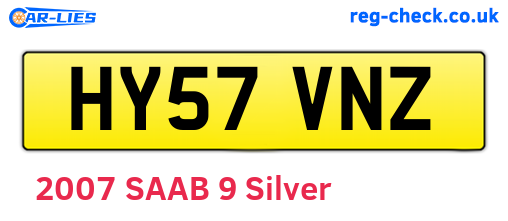 HY57VNZ are the vehicle registration plates.