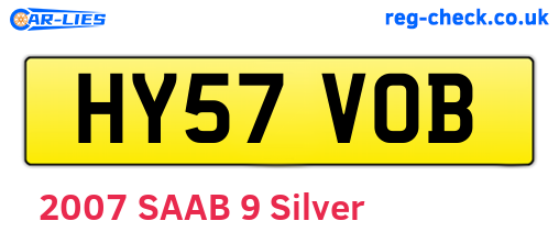 HY57VOB are the vehicle registration plates.