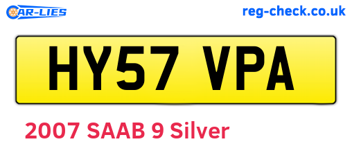 HY57VPA are the vehicle registration plates.