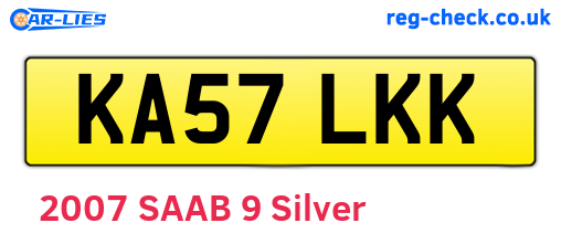 KA57LKK are the vehicle registration plates.