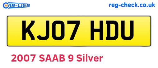 KJ07HDU are the vehicle registration plates.