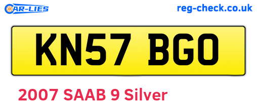 KN57BGO are the vehicle registration plates.
