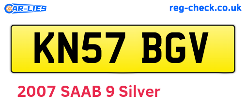KN57BGV are the vehicle registration plates.