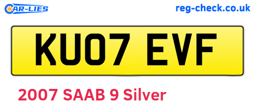 KU07EVF are the vehicle registration plates.