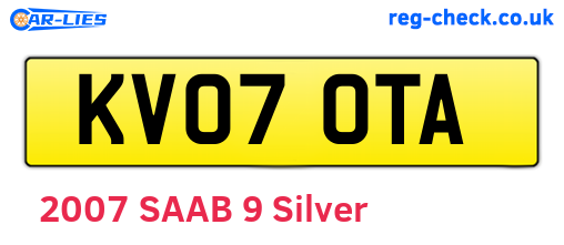 KV07OTA are the vehicle registration plates.