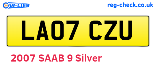 LA07CZU are the vehicle registration plates.