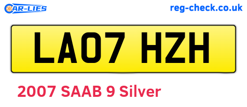 LA07HZH are the vehicle registration plates.