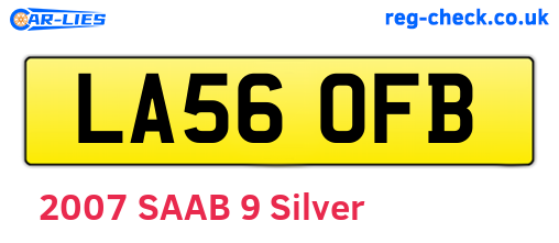 LA56OFB are the vehicle registration plates.