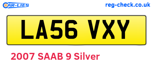 LA56VXY are the vehicle registration plates.