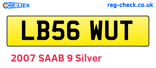 LB56WUT are the vehicle registration plates.