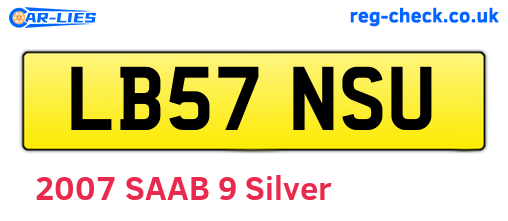LB57NSU are the vehicle registration plates.