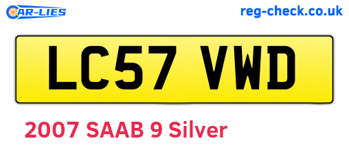 LC57VWD are the vehicle registration plates.