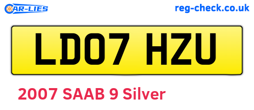 LD07HZU are the vehicle registration plates.