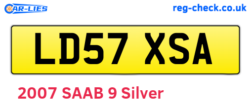 LD57XSA are the vehicle registration plates.