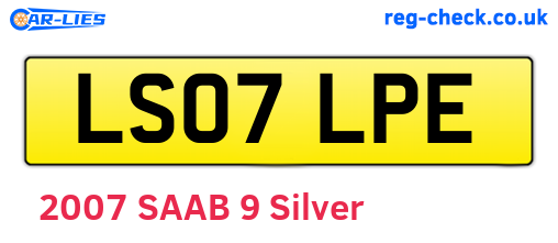 LS07LPE are the vehicle registration plates.