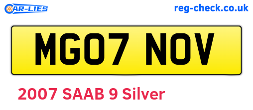 MG07NOV are the vehicle registration plates.