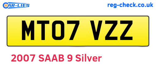 MT07VZZ are the vehicle registration plates.