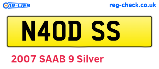N40DSS are the vehicle registration plates.