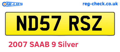 ND57RSZ are the vehicle registration plates.