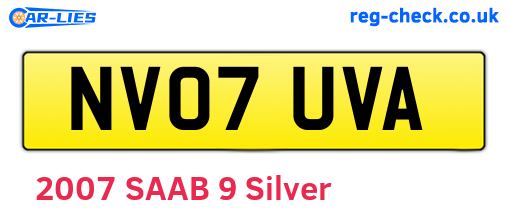 NV07UVA are the vehicle registration plates.