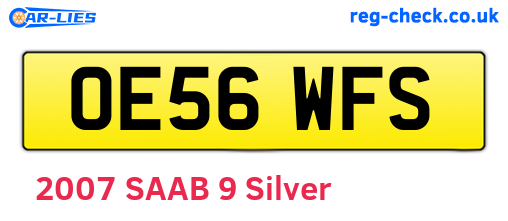 OE56WFS are the vehicle registration plates.