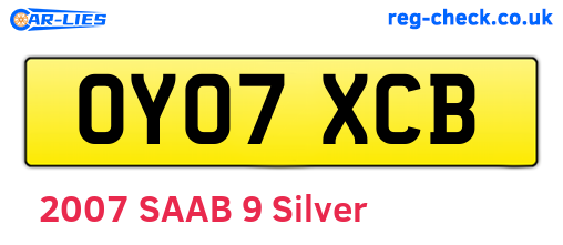 OY07XCB are the vehicle registration plates.