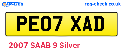 PE07XAD are the vehicle registration plates.