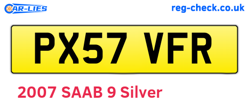 PX57VFR are the vehicle registration plates.