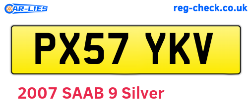 PX57YKV are the vehicle registration plates.