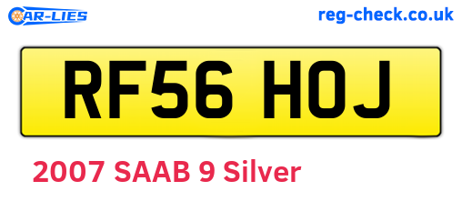 RF56HOJ are the vehicle registration plates.