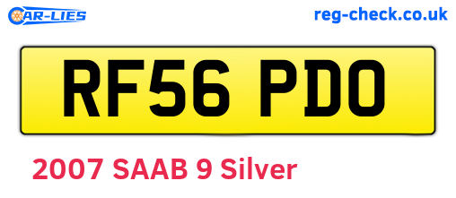 RF56PDO are the vehicle registration plates.