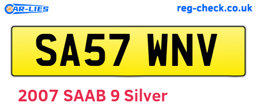 SA57WNV are the vehicle registration plates.
