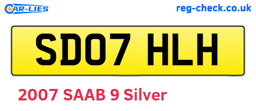 SD07HLH are the vehicle registration plates.