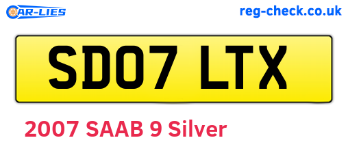 SD07LTX are the vehicle registration plates.