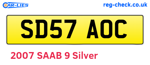 SD57AOC are the vehicle registration plates.