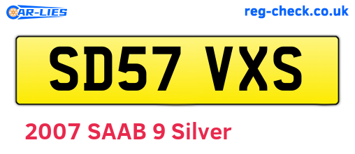 SD57VXS are the vehicle registration plates.