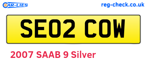 SE02COW are the vehicle registration plates.
