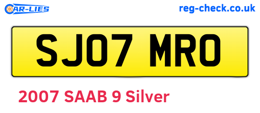 SJ07MRO are the vehicle registration plates.