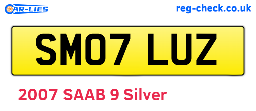 SM07LUZ are the vehicle registration plates.
