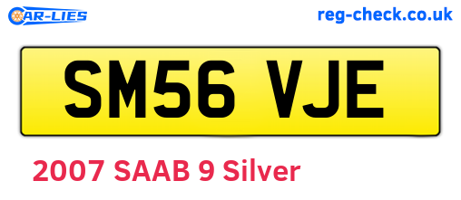 SM56VJE are the vehicle registration plates.