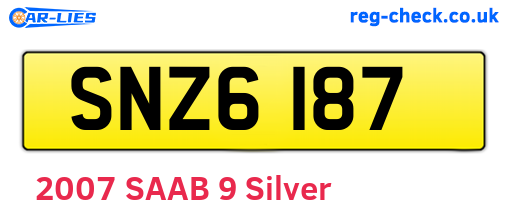 SNZ6187 are the vehicle registration plates.