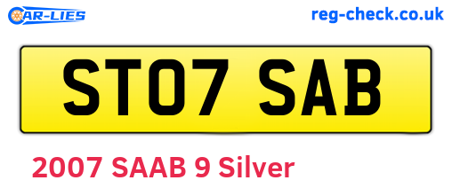ST07SAB are the vehicle registration plates.