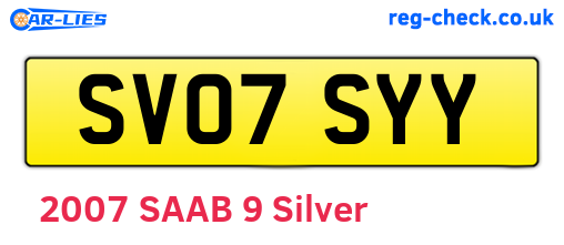 SV07SYY are the vehicle registration plates.
