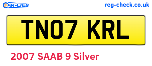 TN07KRL are the vehicle registration plates.