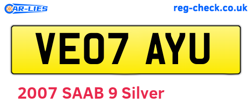 VE07AYU are the vehicle registration plates.