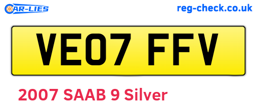 VE07FFV are the vehicle registration plates.